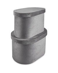 Grey Premium Velour Storage Boxes