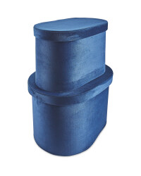 Navy Premium Velour Storage Boxes