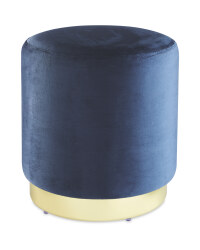 Velvet Footstool - Blue