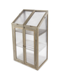 Vintage Grey Small Wooden Greenhouse