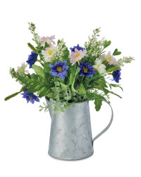 Vintage Metal Jug - Purple & White