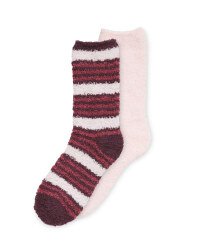 Violet/Lilac Fluffy-Socks Twin Pack