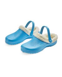 Avenue Warm Lined Clogs - Blue/Cream