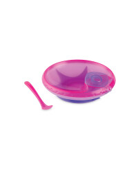 Warming Plate Suction Bowl - Pink / Purple
