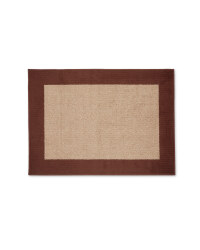 Washable Border Utility Mat - Brown
