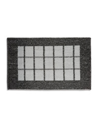 Washable Grey Check Kitchen Mat