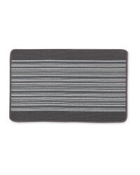 Grey Barcode Stripe Washable Mat