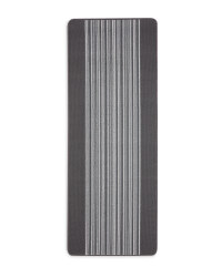 Washable Grey Barcode Stripe Runner