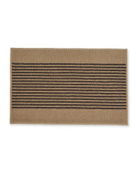 Washable Striped Mat - Beige/Brown