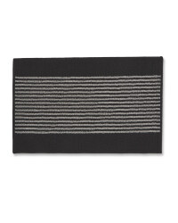 Washable Striped Mat - Black/Grey