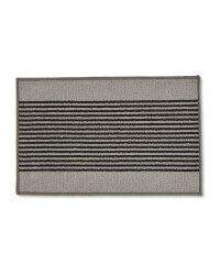 Washable Striped Mat - Grey/Black