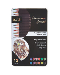Script Watercolour Pencils 12 Pack