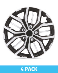 Silver/Black 15" Wheel Trims 4 Pack
