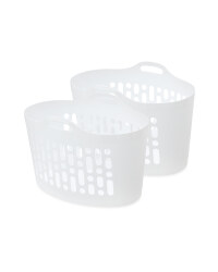 White 50L Flexi Laundry Tub 2 Pack