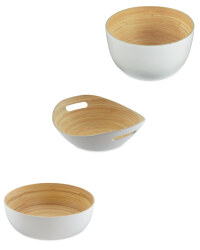 White Bamboo Bowl Set