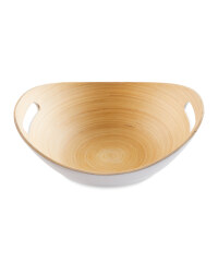 White Bamboo Oval Bowl