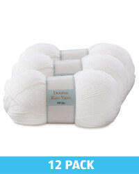 White Double Knitting Yarn 12 Pack