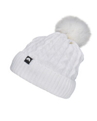 Adult's White Pom Pom Knitted Hat