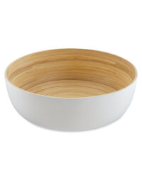 White Flat Bamboo Bowl
