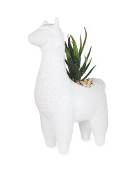 White Llama Pot Plant