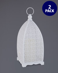 White Moroccan Lantern 2 Pack
