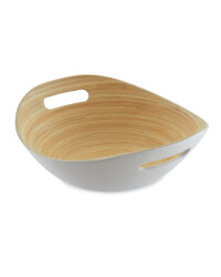 White Oval Bamboo Bowl