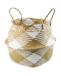 White Seagrass Storage Basket