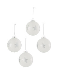 White Star Baubles 4 Pack