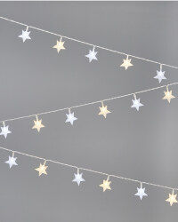 White Stars 100 LED Christmas Lights