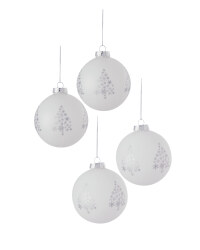 White Tree Baubles 4 Pack