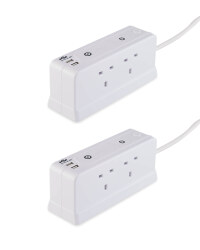 White Extension Lead With USB 2 Pack