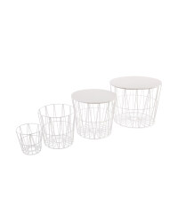 White Wire Storage/Table 4 Pack