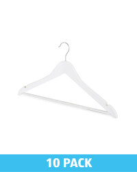 White Wooden Hanger 10 Pack