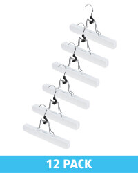White Wooden Trouser Hangers 12 Pack