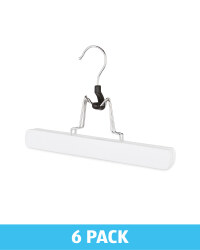 White Wooden Trouser Hangers 6 Pack