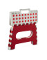 White and Red Folding Step Stool