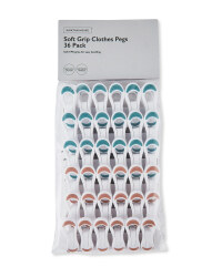 White/Accent Soft Grip Clothes Pegs