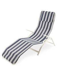 White/Blue Reclining Sunlounger