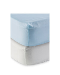 White & Blue Single Sheet 2 Pack