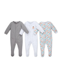 Sheep Organic Baby Sleepsuit 3 Pack