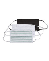 White/Stripe Adult Face Mask 3 Pack