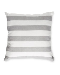 Wide Grey Stripe Cotton Cushion