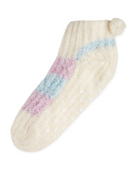 Winter Snuggle Socks Size 4-8 - Cream
