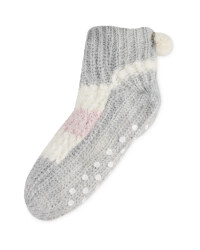 Winter Snuggle Socks Size 4-8 - Grey