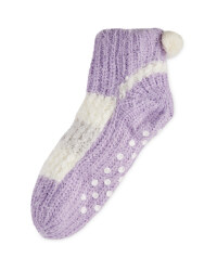 Winter Snuggle Socks Size 4-8 - Lilac