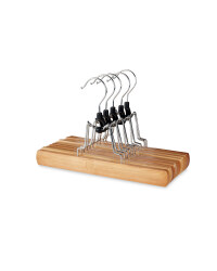 Wooden Trouser Hangers 5-Piece Set - Natural