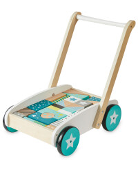 Little Town Wooden Baby Walker - Blue/Green