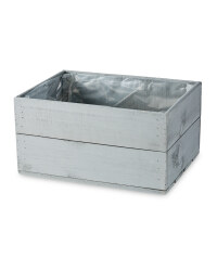 Grey Wooden Crate Planter