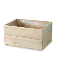 Natural Wooden Crate Planter