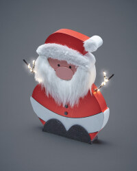 Wooden LED Santa